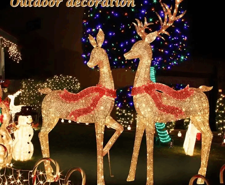 outdoor-christmas-reindeer-light-displays:-common-shapes-and-structural-features